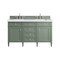 James Martin Vanities Brittany 60in Double Vanity, Smokey Celadon w/ 3 CM White Zeus Top 650-V60D-SC-3WZ - alternate 1